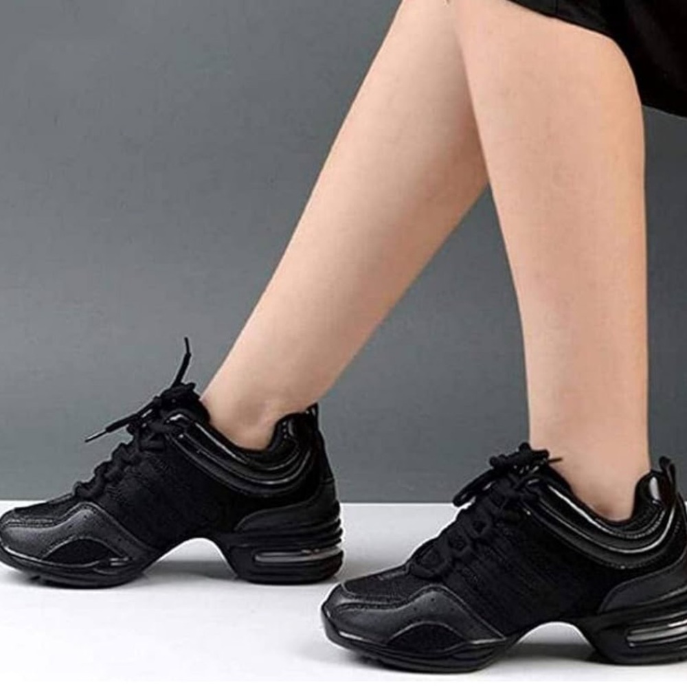 HaoLin Sports Dance Shoes Women Mesh Split Sole Lace Up Teaching Practice Sz36